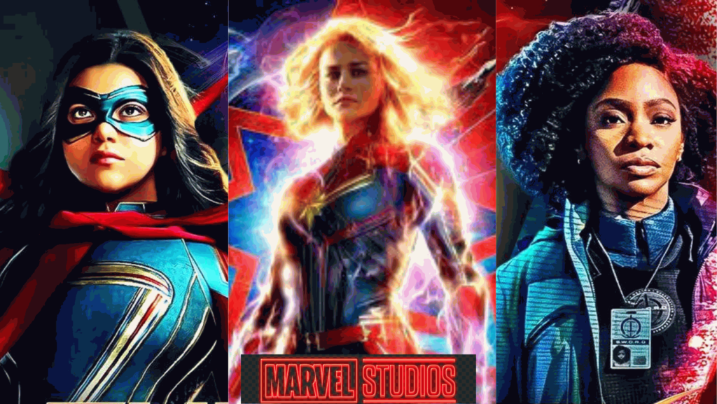 Brie Larson as Captain Marvel, Kamala Khan, Monica Rambeau